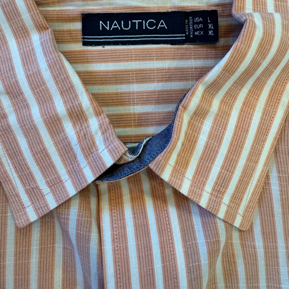 Nautica Brown Casual Button Down Shirt